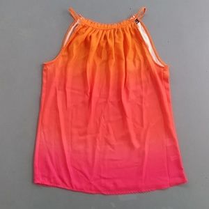 New York & Company Orange and Pink Ombre Top
